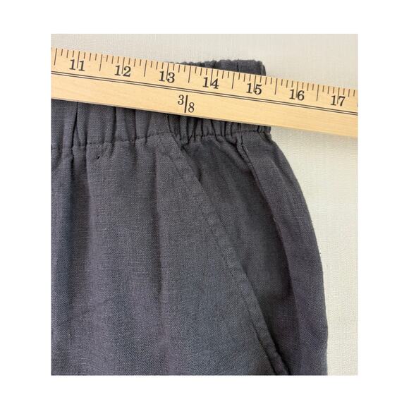 Ann Taylor Loft Gray Linen Pants Sz Med High Rise Elastic Waist Minimalist - Picture 9 of 13